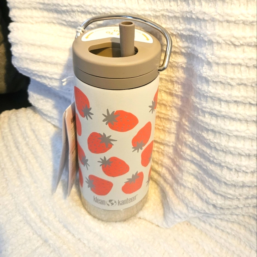 New Klean Kanteen 12 Oz. TKWIDE Twist Cap & Straw Cup BPA Free Vaccum Insulated